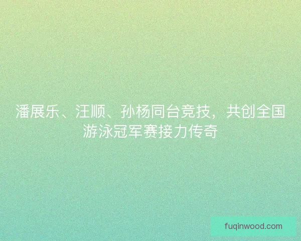 潘展乐、汪顺、孙杨同台竞技，共创全国游泳冠军赛接力传奇